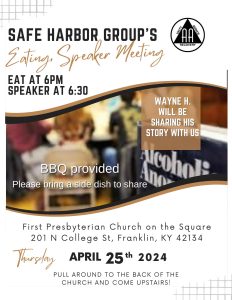 Safe Harbor Group Eating Meeting @ First Presbyterian Church