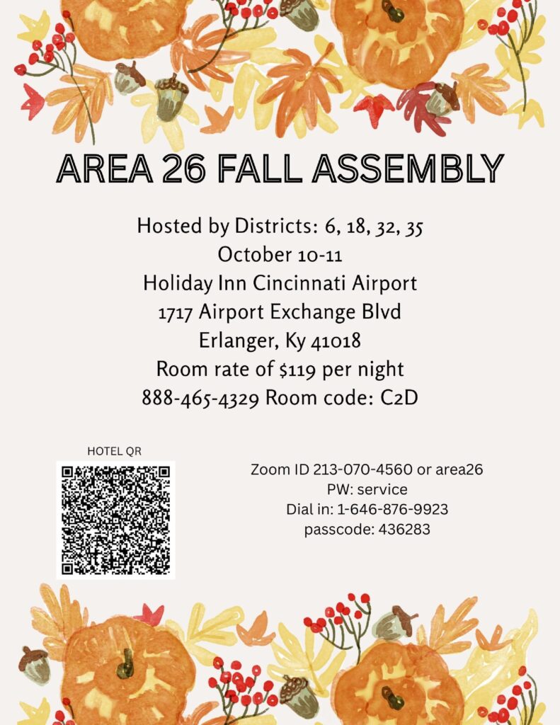 Area 26 Fall Assembly 2026 (October 10-11)